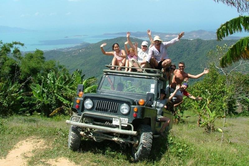 SUV on an off-road track